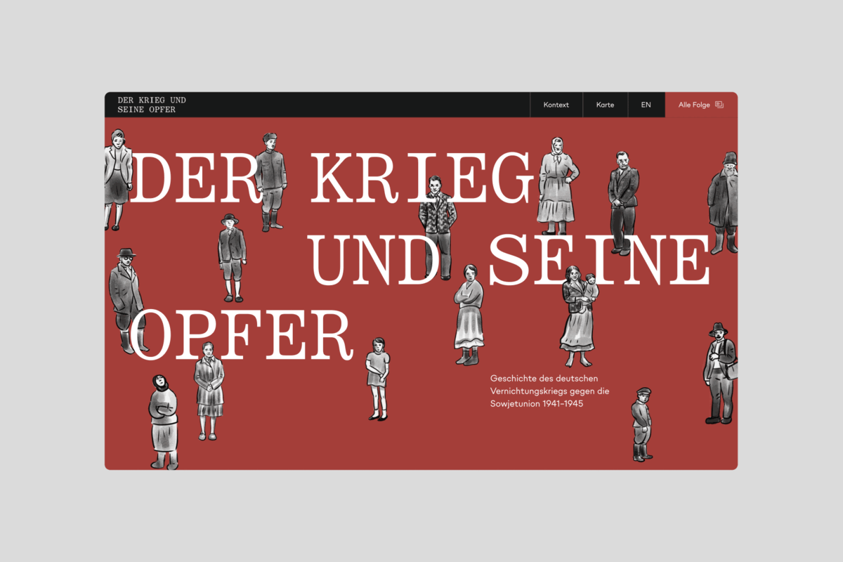 A gif showing impressions from the dekoder documentary “Der Krieg und seine Opfer”