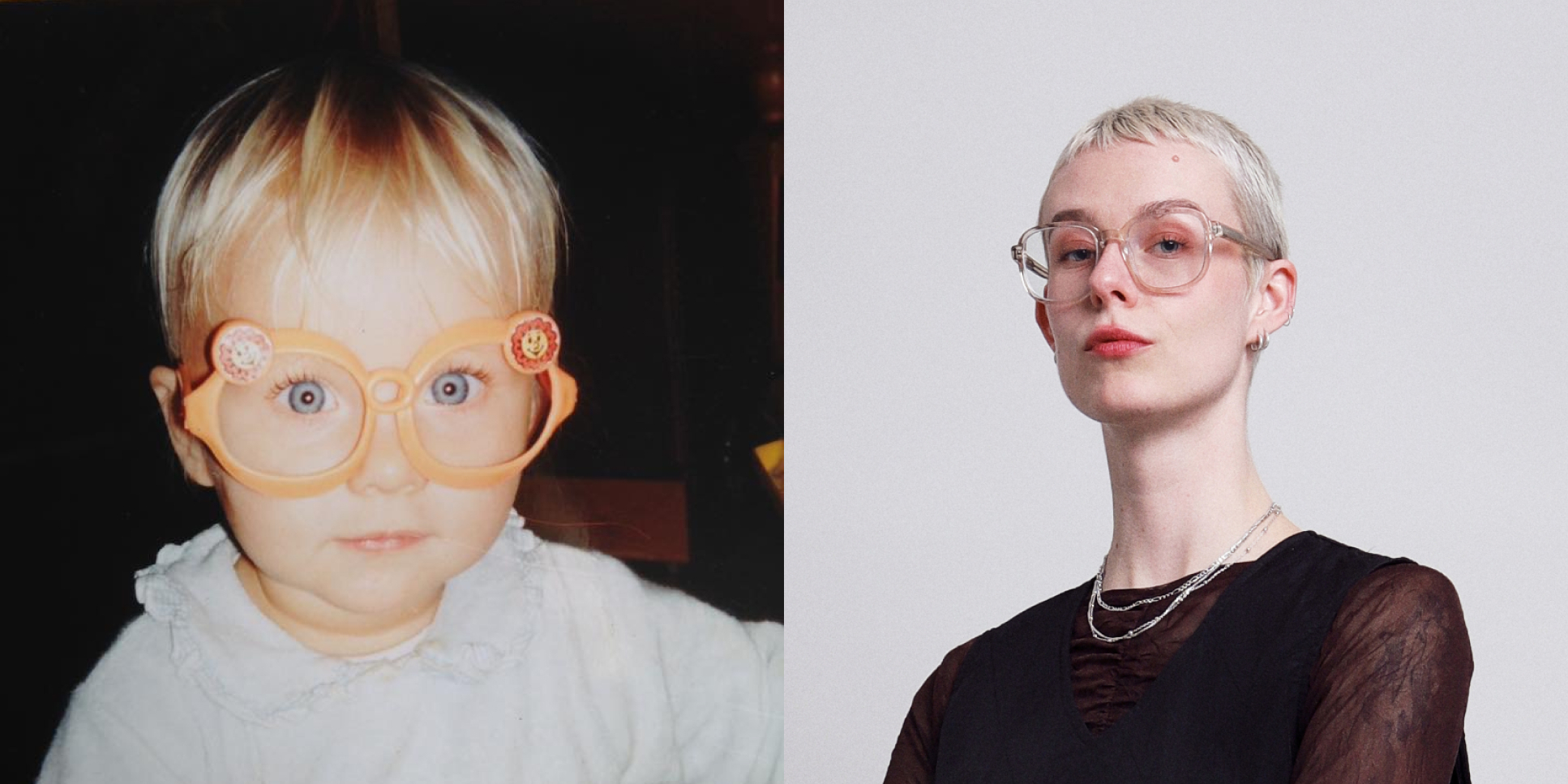 Photos of Meg as a child and now.